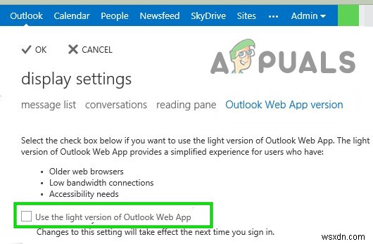 WebApp ของ Outlook จะไม่ดาวน์โหลดไฟล์แนบ 