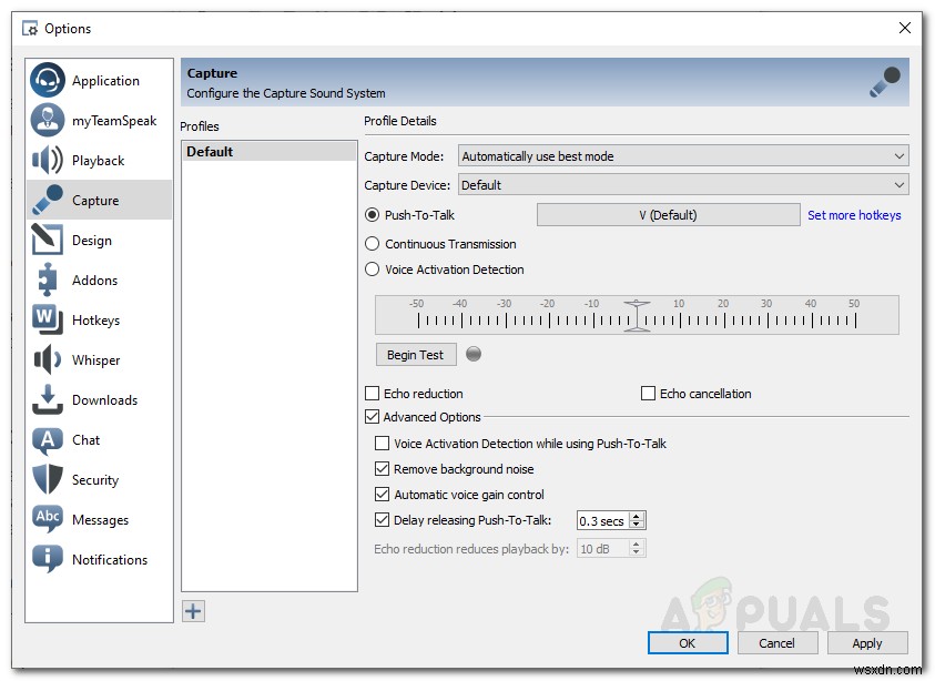 วิธีแก้ไขฟีเจอร์ TeamSpeak Push to Talk ไม่ทำงาน 