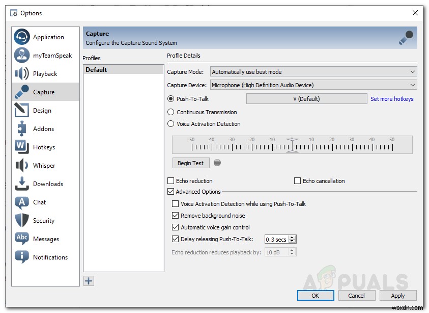 วิธีแก้ไขฟีเจอร์ TeamSpeak Push to Talk ไม่ทำงาน 