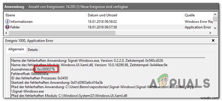 แก้ไข:รหัสข้อยกเว้นการขัดข้องของ Windows Store 0xc000027b 