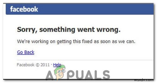 ข้อผิดพลาดในการเข้าสู่ระบบ Facebook  ขออภัย มีบางอย่างผิดพลาด  