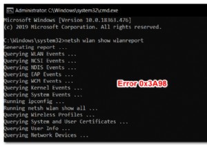 แก้ไขข้อผิดพลาด 0x3A98 เมื่อสร้าง WlanReport ผ่าน CMD 