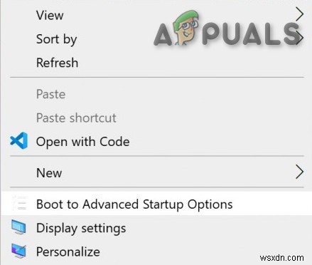 จะเพิ่ม Boot to Advanced Startup Options ให้กับ Context Menu ได้อย่างไร? 