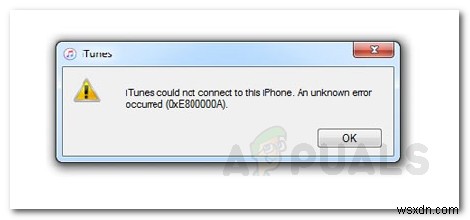 แก้ไขปัญหา iTunes ไม่สามารถเชื่อมต่อ  ข้อผิดพลาดที่ไม่รู้จัก 0XE80000A  