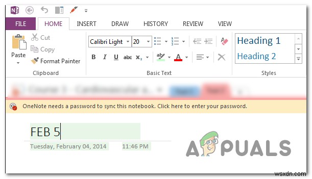 แก้ไขข้อผิดพลาด  OneNote ต้องการรหัสผ่านเพื่อซิงค์สมุดบันทึกนี้  
