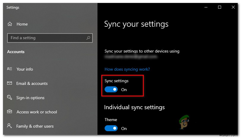 วิธีแก้ไขข้อผิดพลาด  การซิงค์ไม่พร้อมใช้งานสำหรับบัญชีของคุณ  ใน Windows 10 