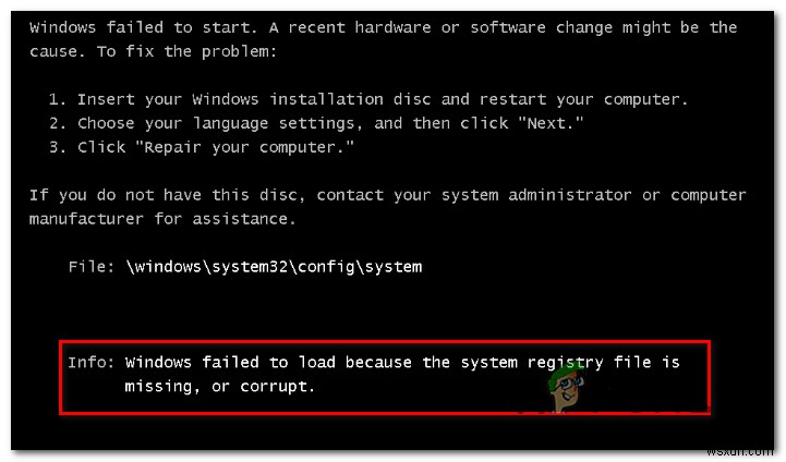 วิธีแก้ไข  System Registry File is Missing  ข้อผิดพลาดในการเริ่มต้นระบบใน Windows? 