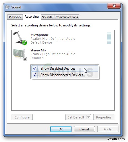 วิธีคืนค่า Stereo Mix ที่หายไปใน Windows 10 