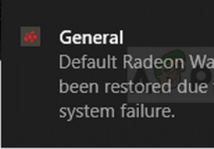 วิธีแก้ไขข้อผิดพลาด  การตั้งค่า Radeon WattMan เริ่มต้นได้รับการคืนค่าเนื่องจากข้อผิดพลาดของระบบที่ไม่คาดคิด  บน Windows 