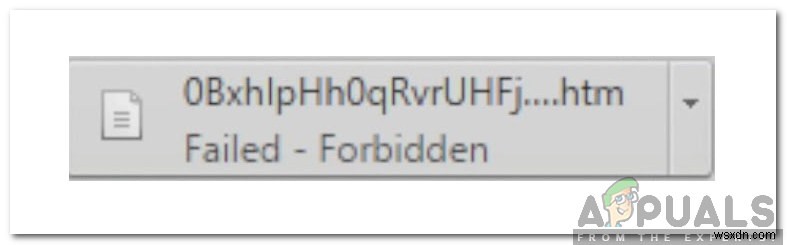 วิธีแก้ไขข้อผิดพลาด  Failed-Forbidden  เมื่อดาวน์โหลดจาก Google Drive 