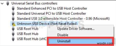 วิธีการแก้ไขข้อผิดพลาดในการรีเซ็ตพอร์ตอุปกรณ์ USB ที่ไม่รู้จักเกิดข้อผิดพลาดใน Windows 10