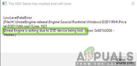 วิธีแก้ไขข้อผิดพลาด  Unreal Engine กำลังออกเนื่องจากอุปกรณ์ D3D สูญหาย  