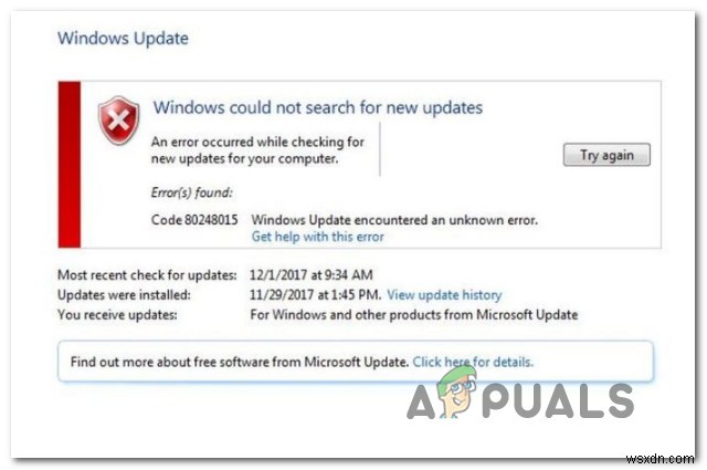 วิธีแก้ไขข้อผิดพลาดของ Windows Update 80248015 