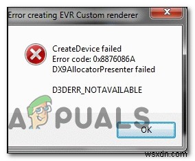 วิธีแก้ไขรหัสข้อผิดพลาด D3DERR_NOTAVAILABLE 0x8876086A 