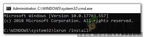 วิธีการแก้ไขข้อผิดพลาด  ระบบย่อย Windows สำหรับ Linux ไม่มีการติดตั้งการกระจาย  ข้อผิดพลาด? 