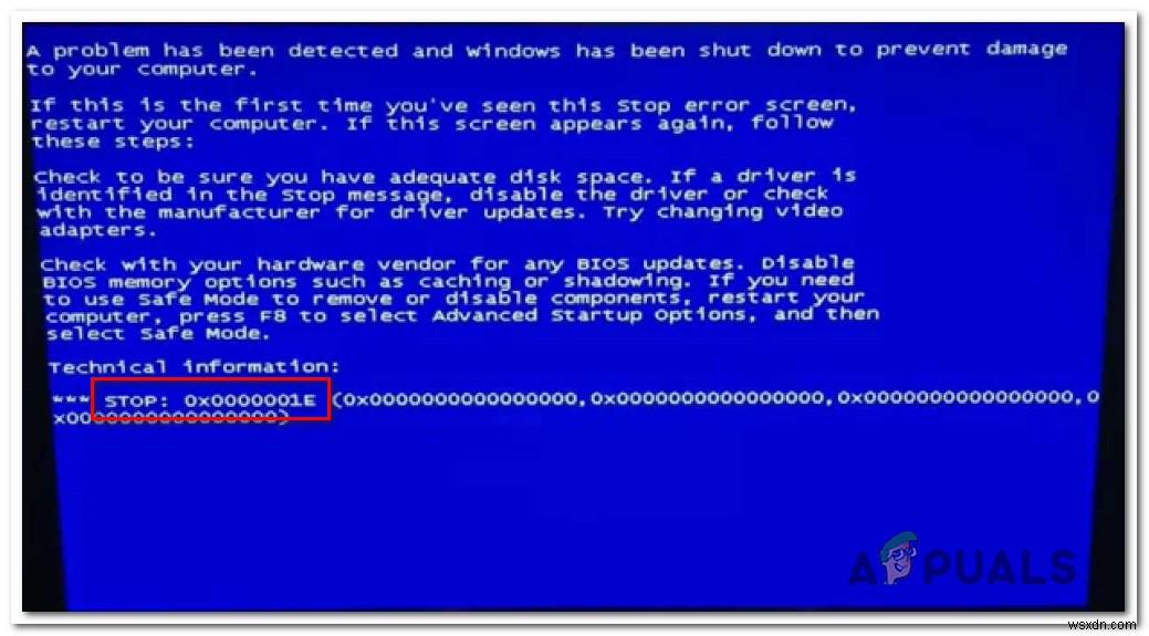 วิธีแก้ไขรหัสข้อผิดพลาด BSOD 0x0000001e 