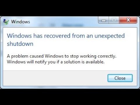 วิธีการแก้ไขข้อผิดพลาด  Windows กู้คืนจากการปิดระบบที่ไม่คาดคิด  