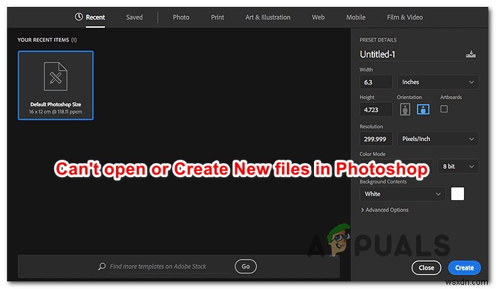 วิธีแก้ไข Photoshop ไม่สามารถสร้างไฟล์ใหม่หรือเปิดไฟล์ที่มีอยู่ 