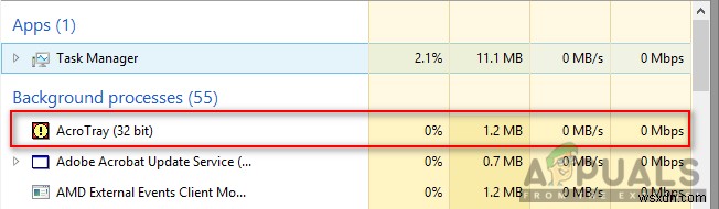 วิธีปิดการใช้งาน Adobe AcroTray.exe จากการเริ่มต้นเมื่อเริ่มต้น