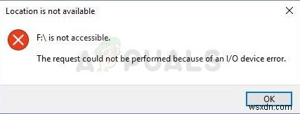วิธีแก้ไข  ไม่สามารถดำเนินการตามคำขอได้เนื่องจากข้อผิดพลาดของอุปกรณ์ I/O  ใน Windows 10 