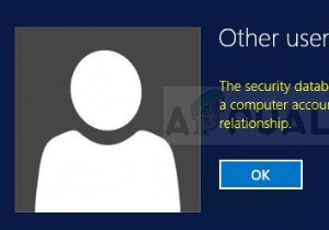 วิธีแก้ไขข้อผิดพลาด  ฐานข้อมูลความปลอดภัยบนเซิร์ฟเวอร์ไม่มีบัญชีคอมพิวเตอร์สำหรับความสัมพันธ์ที่เชื่อถือของเวิร์กสเตชัน  บน Windows 