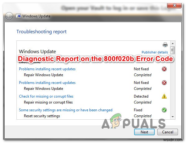 แก้ไข:รหัสข้อผิดพลาด 800f020b เมื่อติดตั้ง Windows Update 