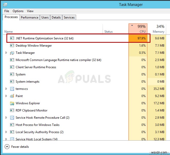 แก้ไข:การใช้งาน CPU สูงโดย .NET Runtime Optimization Service 