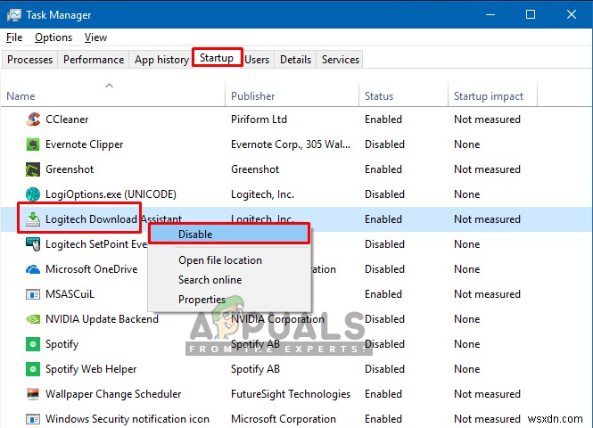 วิธีปิดการใช้งาน Logitech Download Assistant Startup 