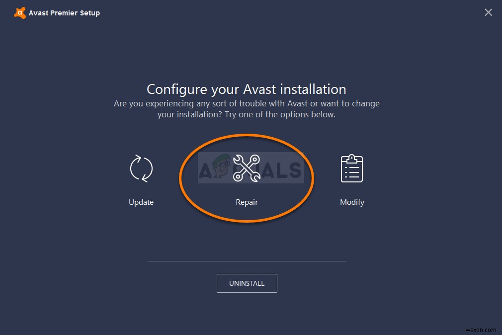 แก้ไข:ไม่พบจุดเข้าใช้งาน  AvastUI.exe  