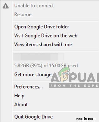 แก้ไข:Google Drive ไม่สามารถเชื่อมต่อ 