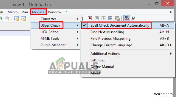 วิธีการติดตั้งปลั๊กอินตรวจสอบการสะกด Notepad++ 
