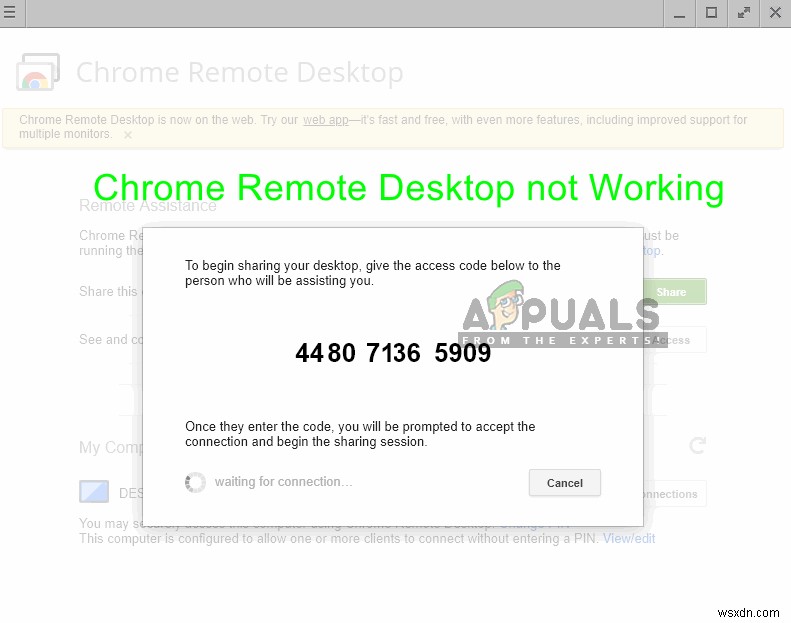 แก้ไข:Chrome Remote Desktop ไม่ทำงาน 