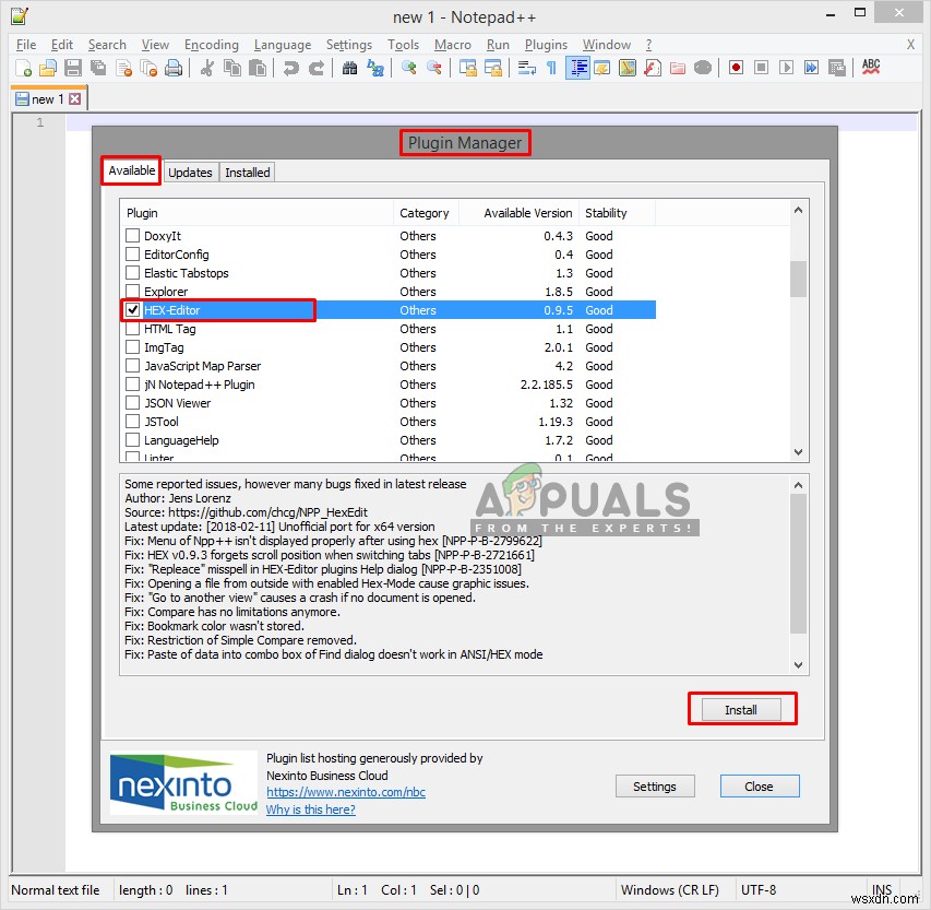 วิธีการติดตั้ง Notepad++ Hex Editor Plugin 