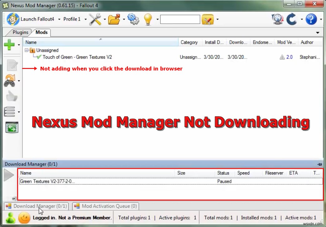 แก้ไข:Nexus Mod Manager ไม่ดาวน์โหลด 