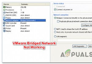 แก้ไข:VMware Bridged Network ไม่ทำงาน 