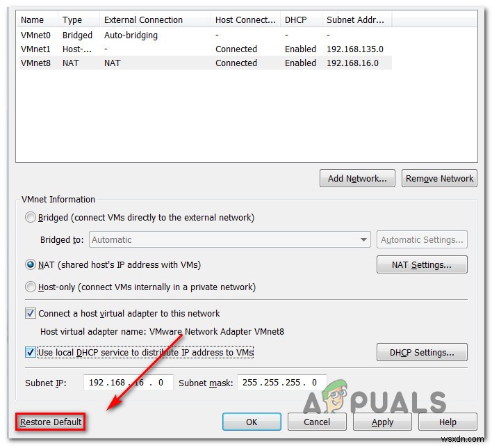 แก้ไข:VMware Bridged Network ไม่ทำงาน 