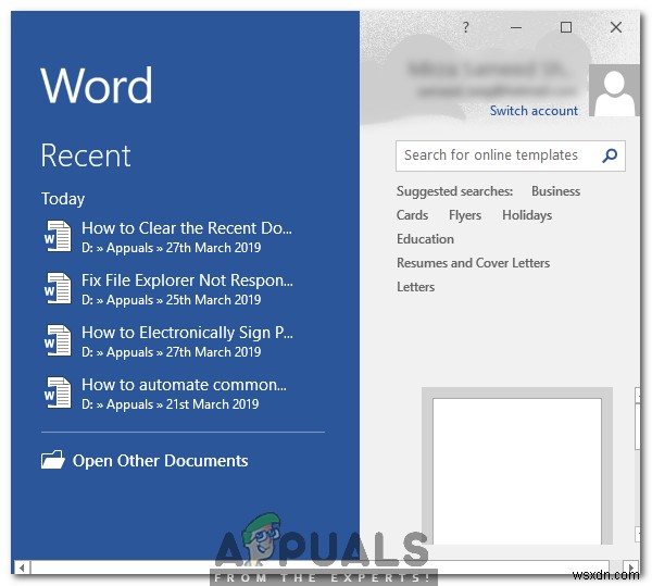 วิธีล้างหรือปิดใช้งานรายการเอกสารล่าสุดใน Microsoft Word 