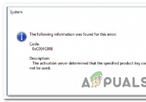 แก้ไข:รหัสข้อผิดพลาดการเปิดใช้งาน Windows 0xC004C008 