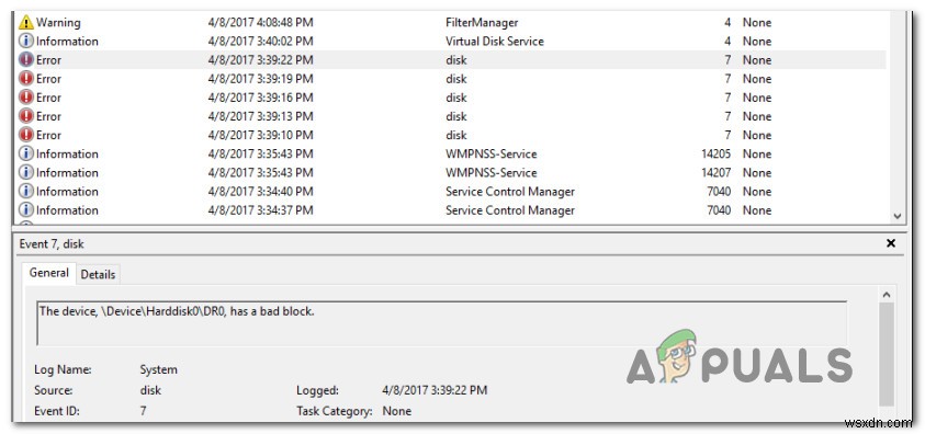 แก้ไข:อุปกรณ์ \Device\Harddisk0\DR0 มี Bad Block 