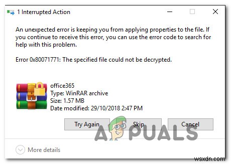 แก้ไข:ข้อผิดพลาด 0x80071771 บน Windows 10