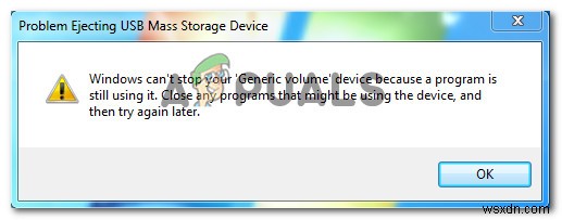แก้ไข:Windows Can t Stop Your Generic Volume Device 