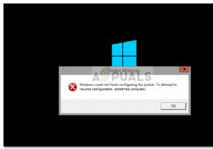 แก้ไข:Windows ไม่สามารถกำหนดค่าระบบให้เสร็จสิ้นได้ 