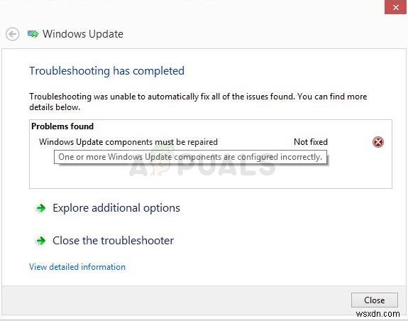 แก้ไข:ต้องซ่อมแซมส่วนประกอบ Windows Update 