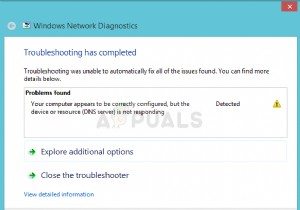 แก้ไข:คอมพิวเตอร์ของคุณดูเหมือนจะได้รับการกำหนดค่าอย่างถูกต้อง แต่อุปกรณ์หรือทรัพยากร (เซิร์ฟเวอร์ DNS) ไม่ตอบสนอง 