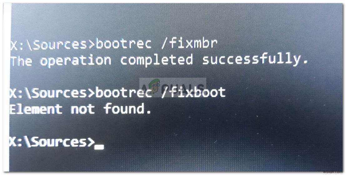 แก้ไข:ไม่พบองค์ประกอบ Boorec / Fixboot บน Windows 10 