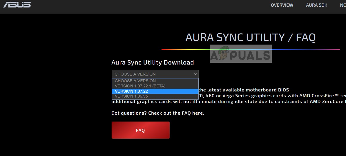 แก้ไข:ASUS AURA ไม่ทำงาน 