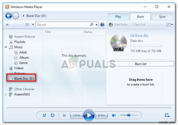 แก้ไข:Windows Media Player ไม่สามารถเบิร์นไฟล์บางไฟล์ได้ 