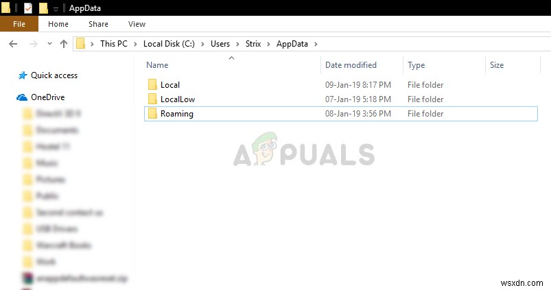 แก้ไข:ไม่พบโฟลเดอร์ AppData Windows 10 