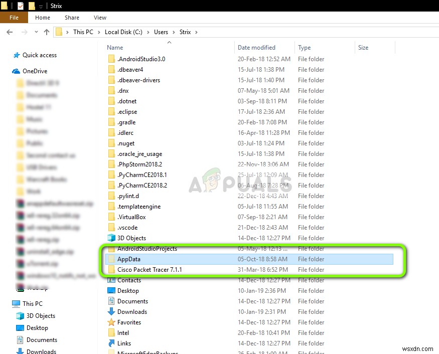 แก้ไข:ไม่พบโฟลเดอร์ AppData Windows 10 