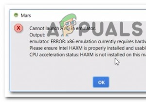 แก้ไข:การจำลอง x86 ในปัจจุบันต้องการการเร่งด้วยฮาร์ดแวร์ 